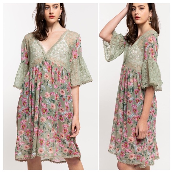 POL Dresses & Skirts - Victorian Woven Floral Layering Lace Tunic